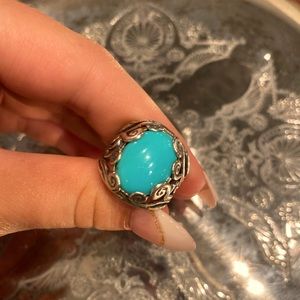 Vintage silver and turquoise ring